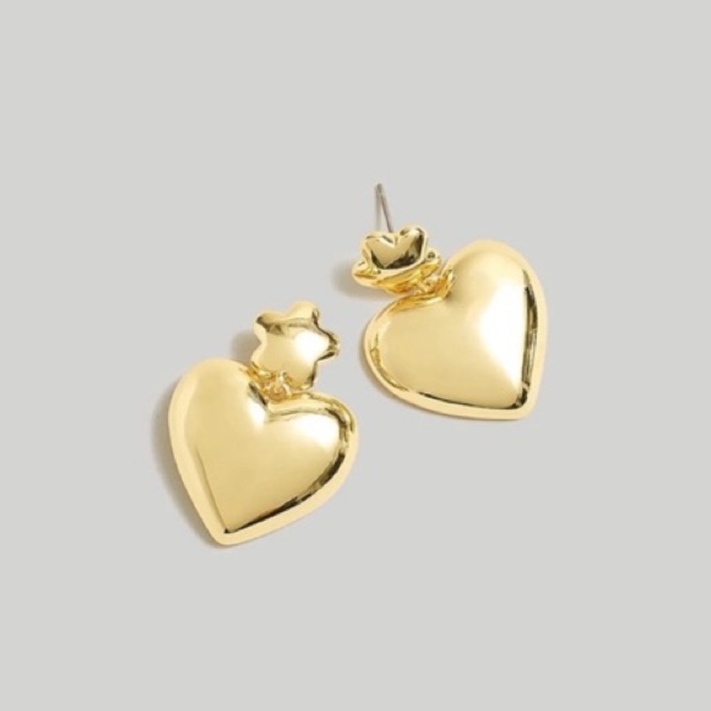 MADEWELL Puffy Heart Earrings - Gold